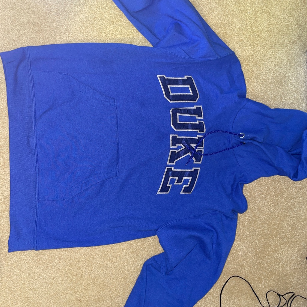 Champion Blue Duke University Embroidered Vintage Sweatshirt (Us Size M)